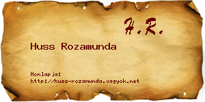 Huss Rozamunda névjegykártya